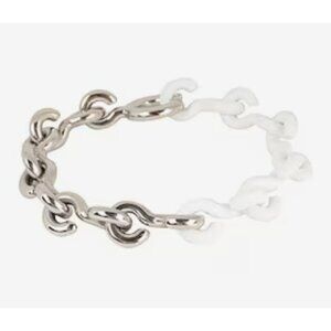Calvin Klein Choppy Stainless Steel Matt White PVD Bracelet white silver